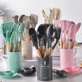 Kit  Utensílios de Silicone 12 Peças